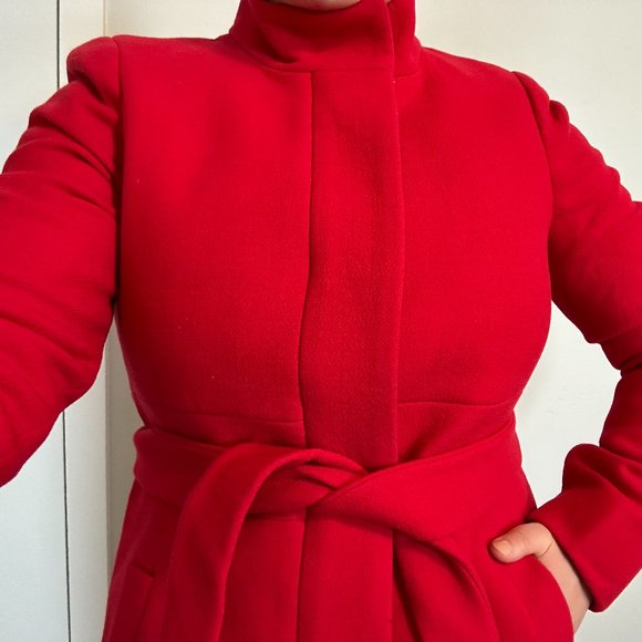J.Crew Double-Cloth Funnel Coat in Authentic Red - Picture 3 of 7